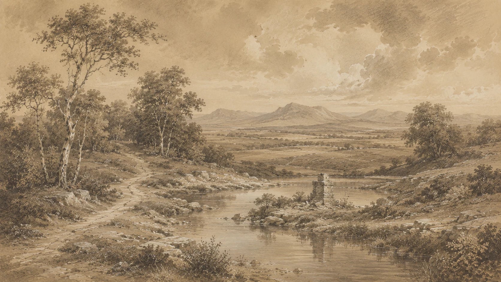 Sepia-Flusstal