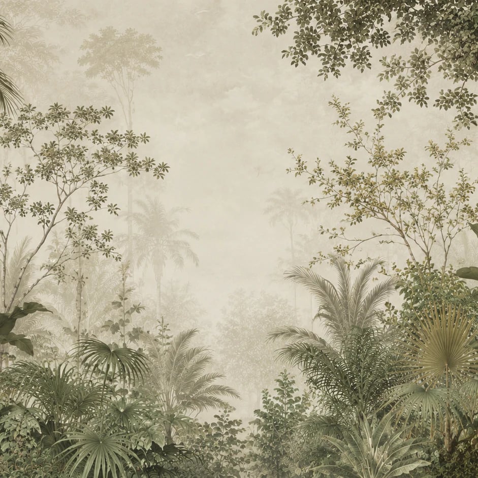 Close-up of the Vintage Palm Canopy artwork at printed scale