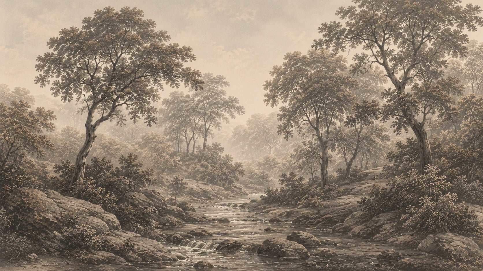Sepia-Waldbach