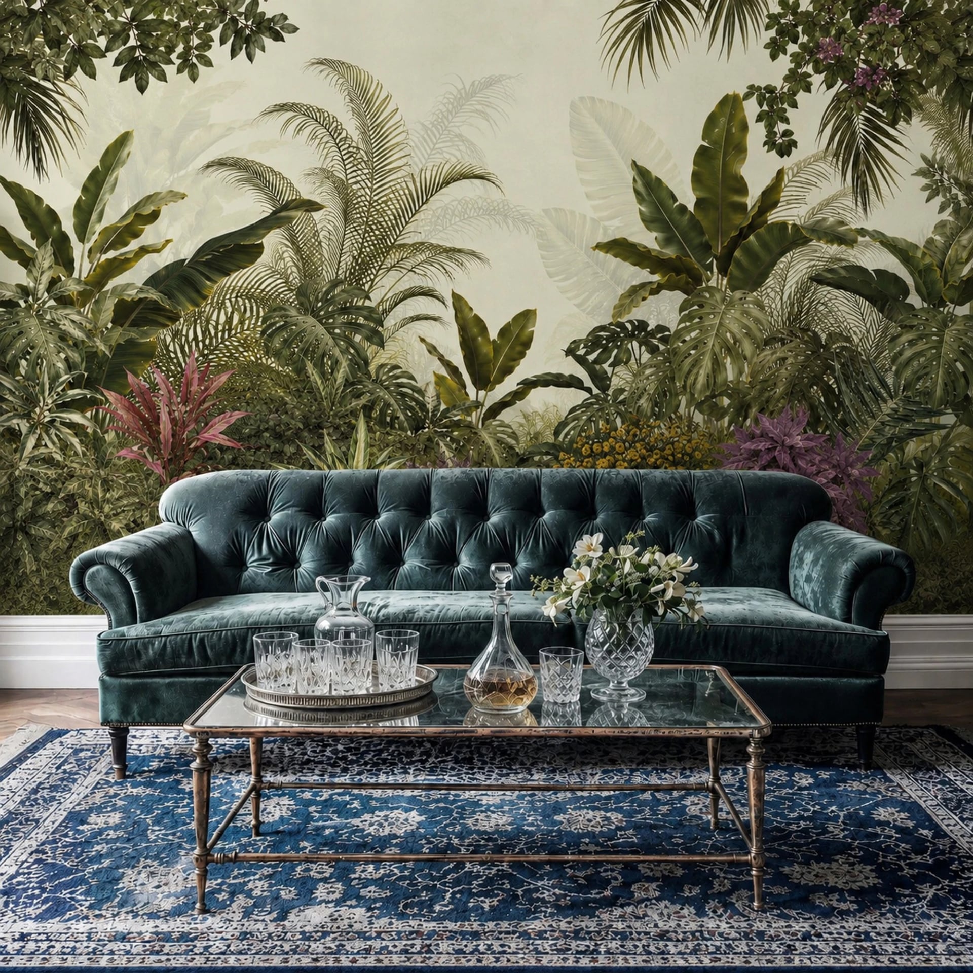 Conservatory Palm Garden wall mural shown in a styled interior, view 2
