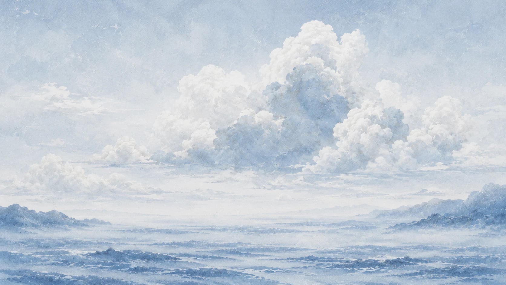 Panorama de nuages brumeux