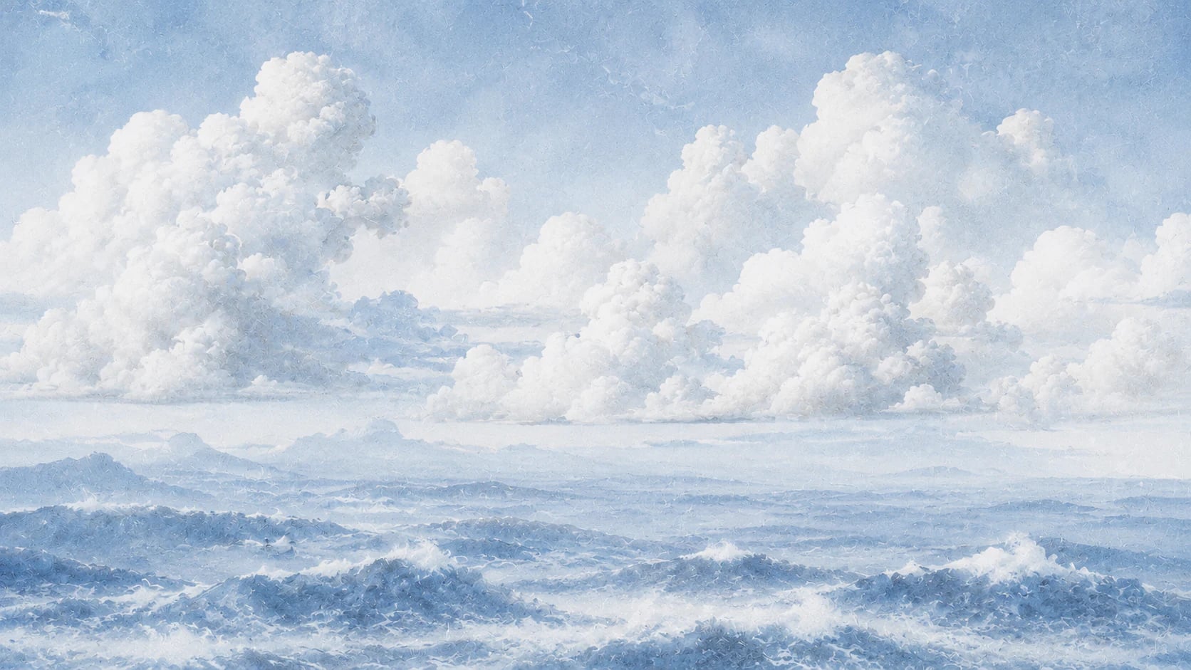 Fresque océane et nuages