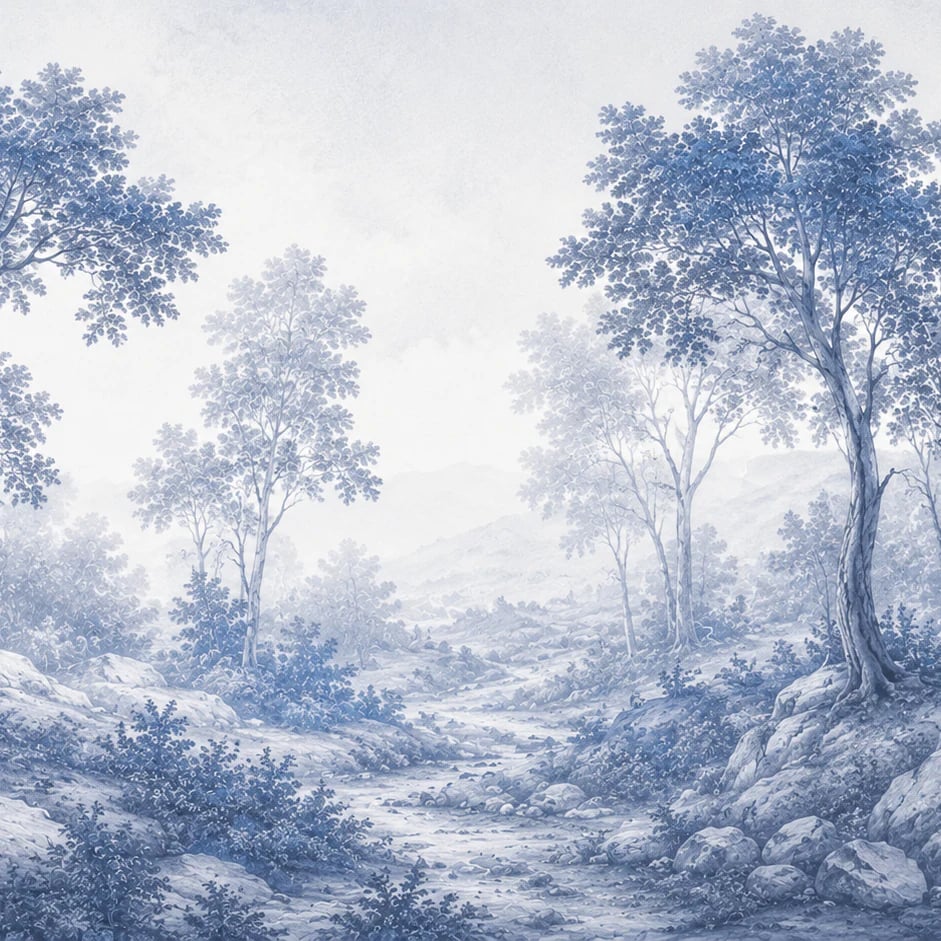 Close-up of the Blue Arden Vista artwork at printed scale