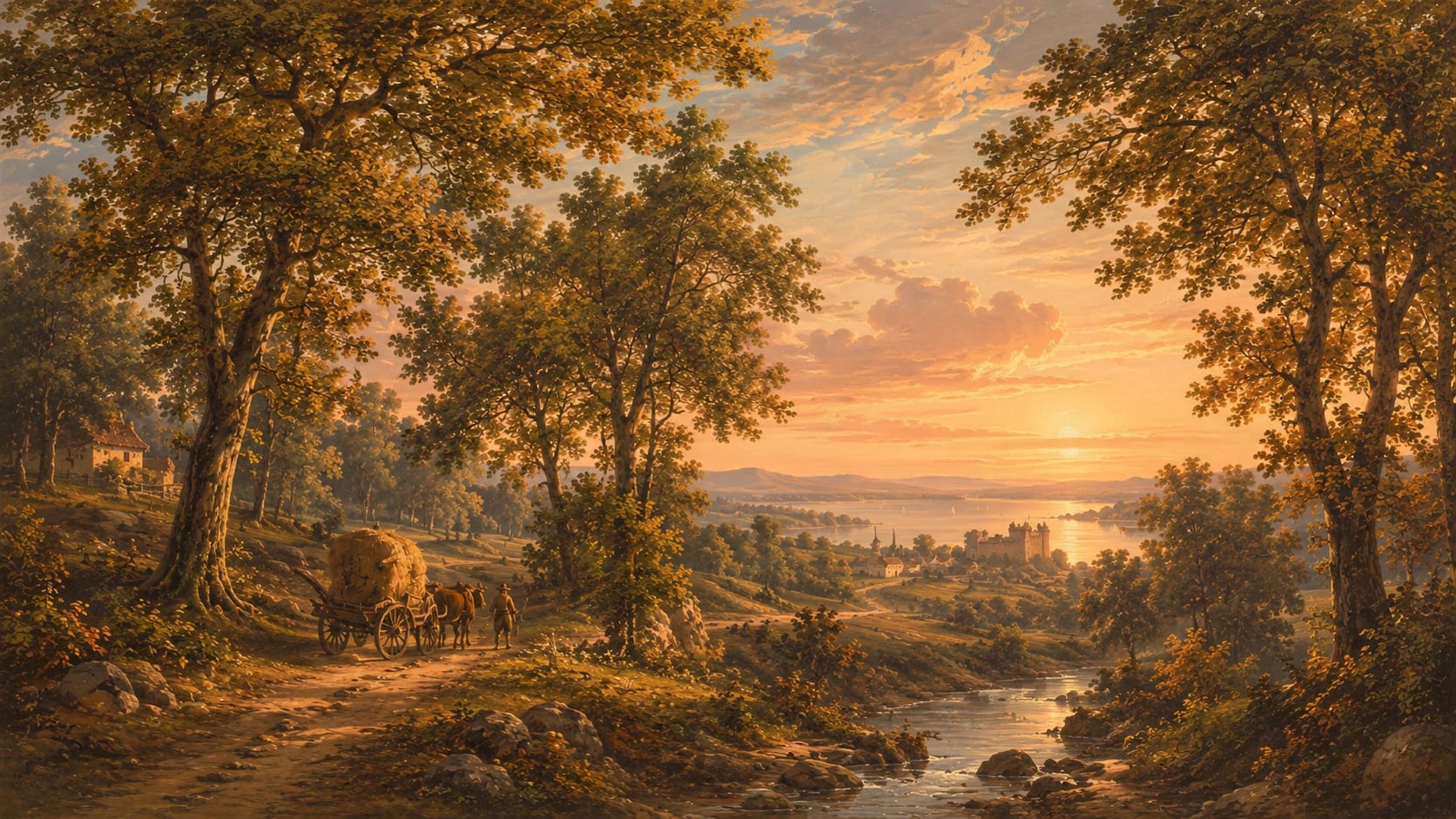 Pastoral River Sunset