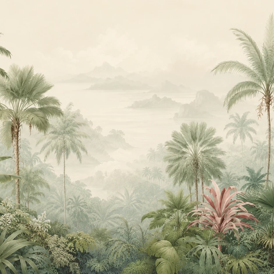 Close-up of the Misty Palm Coast artwork at printed scale