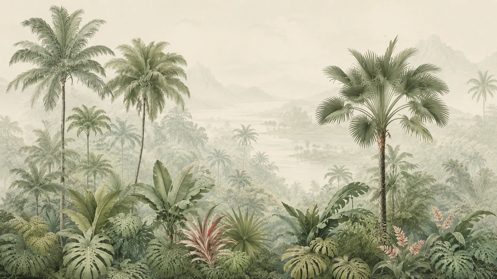 Misty Palm Panorama