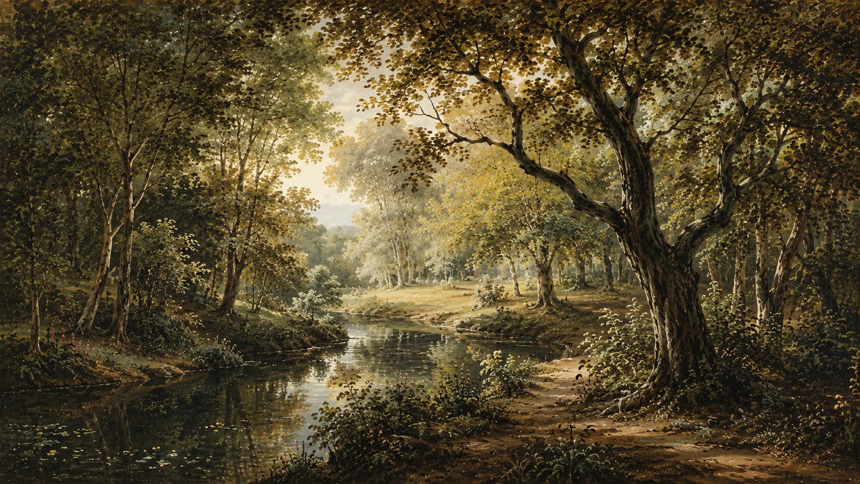 Flusstal im Wald