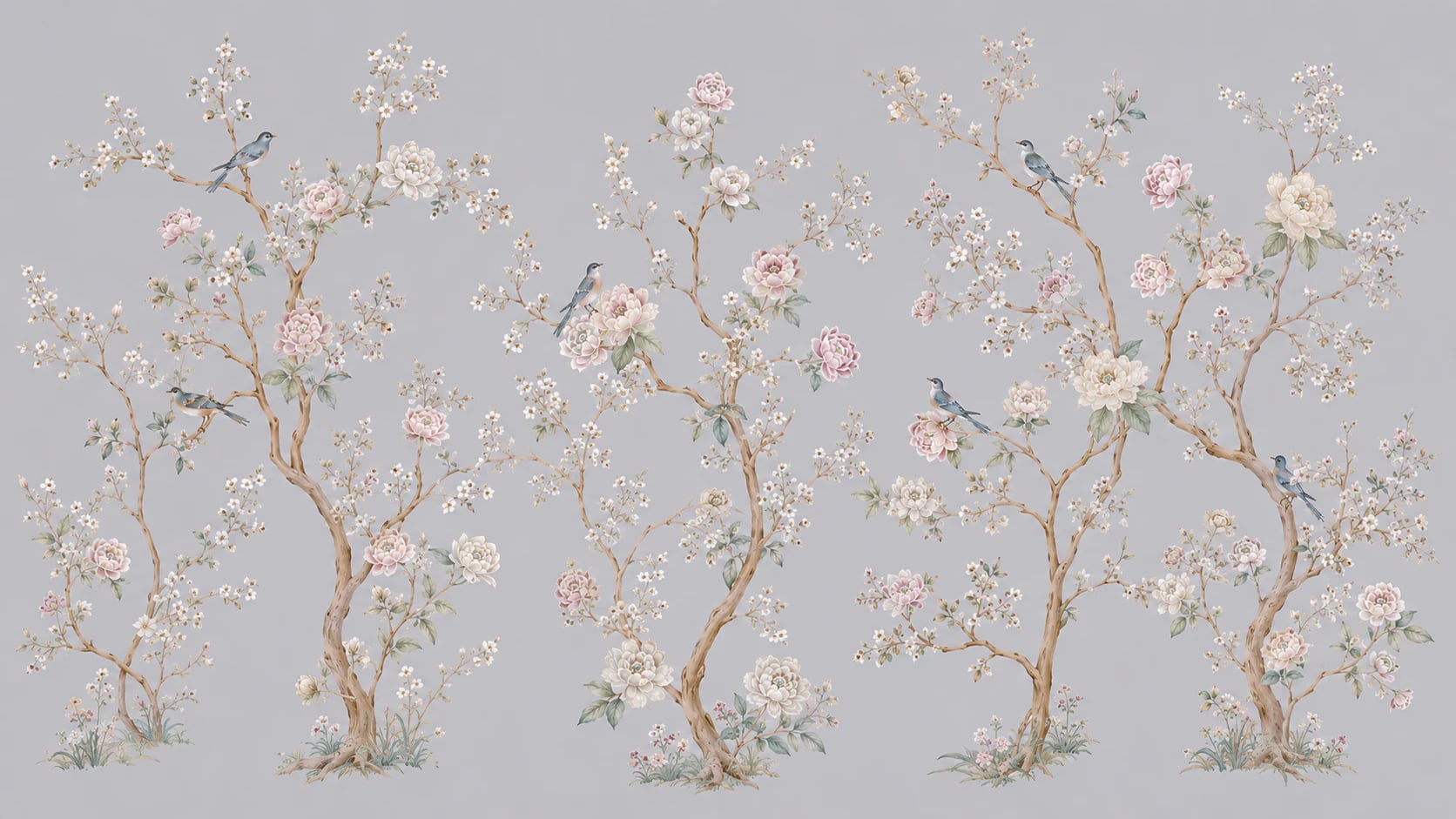 Chinoiserie Dal ve Ötücü Kuş