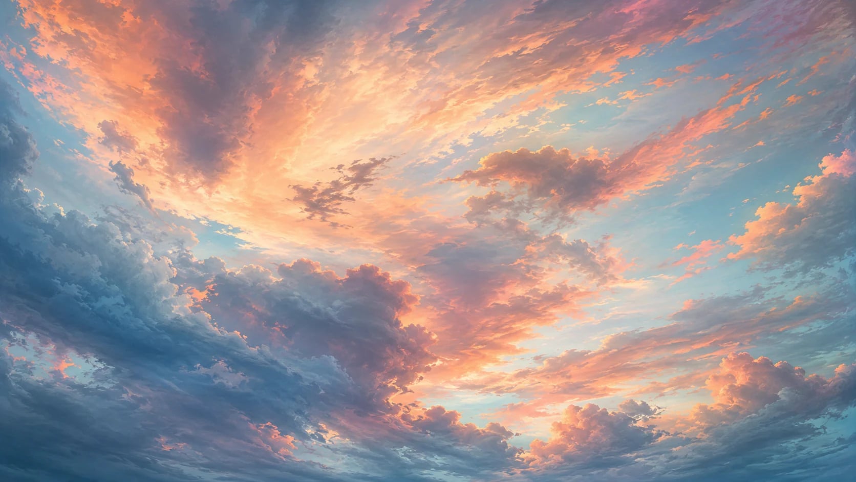 Nuages lumineux au couchant