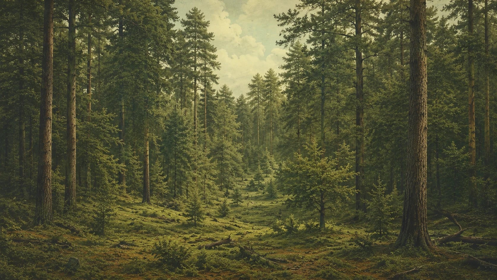 Clairière aux pins séculaires