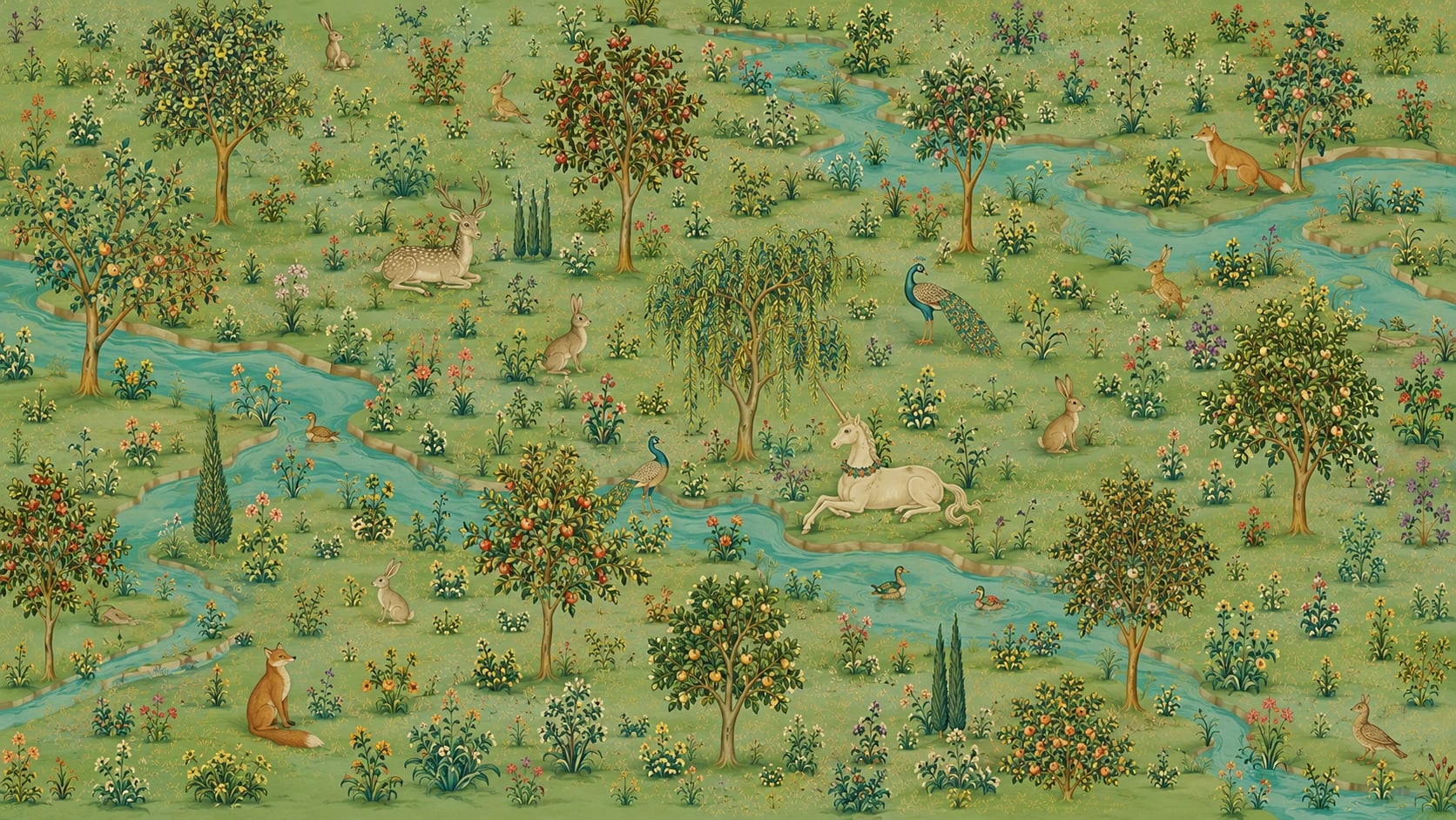 Tapisserie médiévale à la licorne