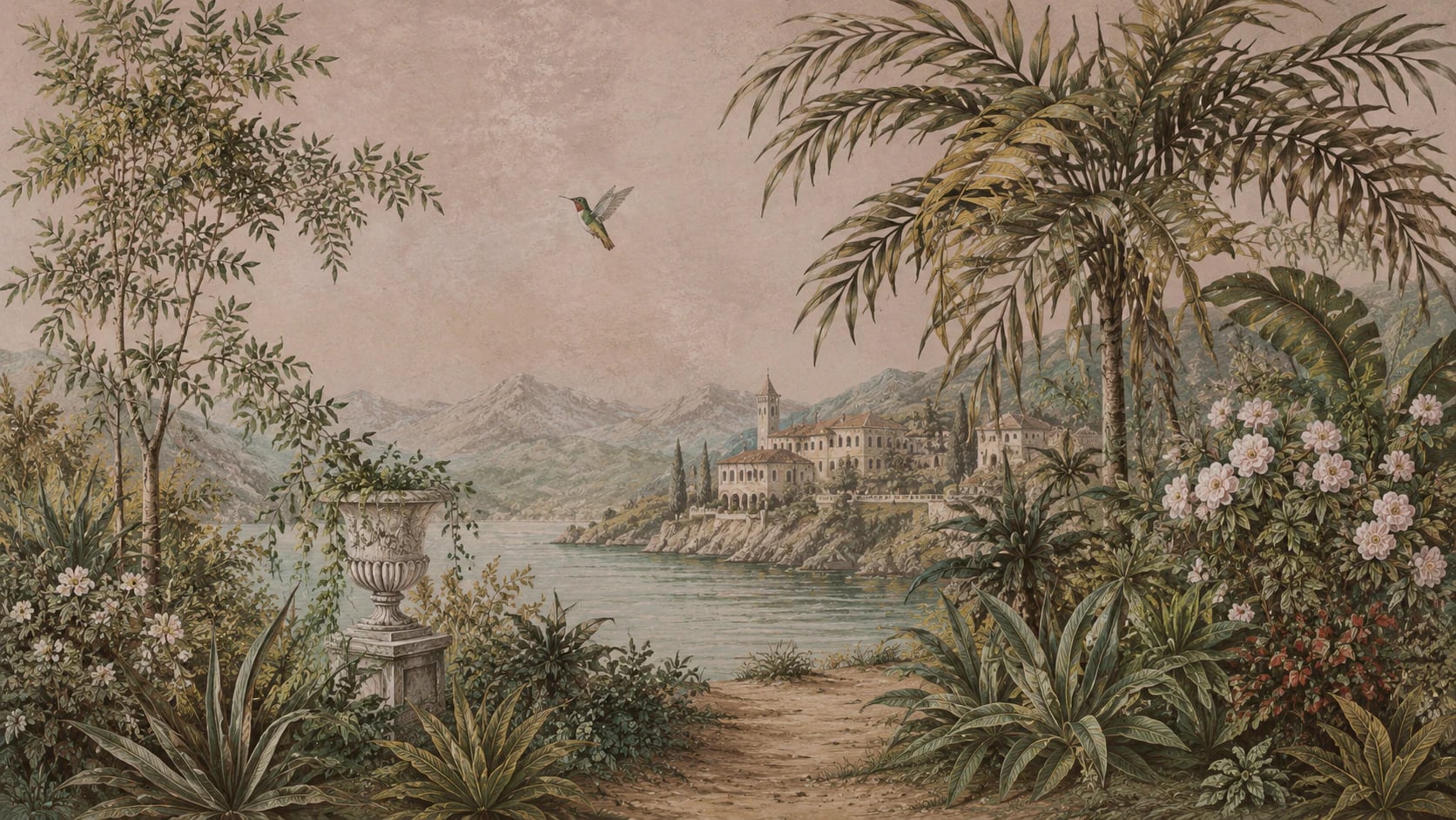 Vue sur la villa du lac de Côme