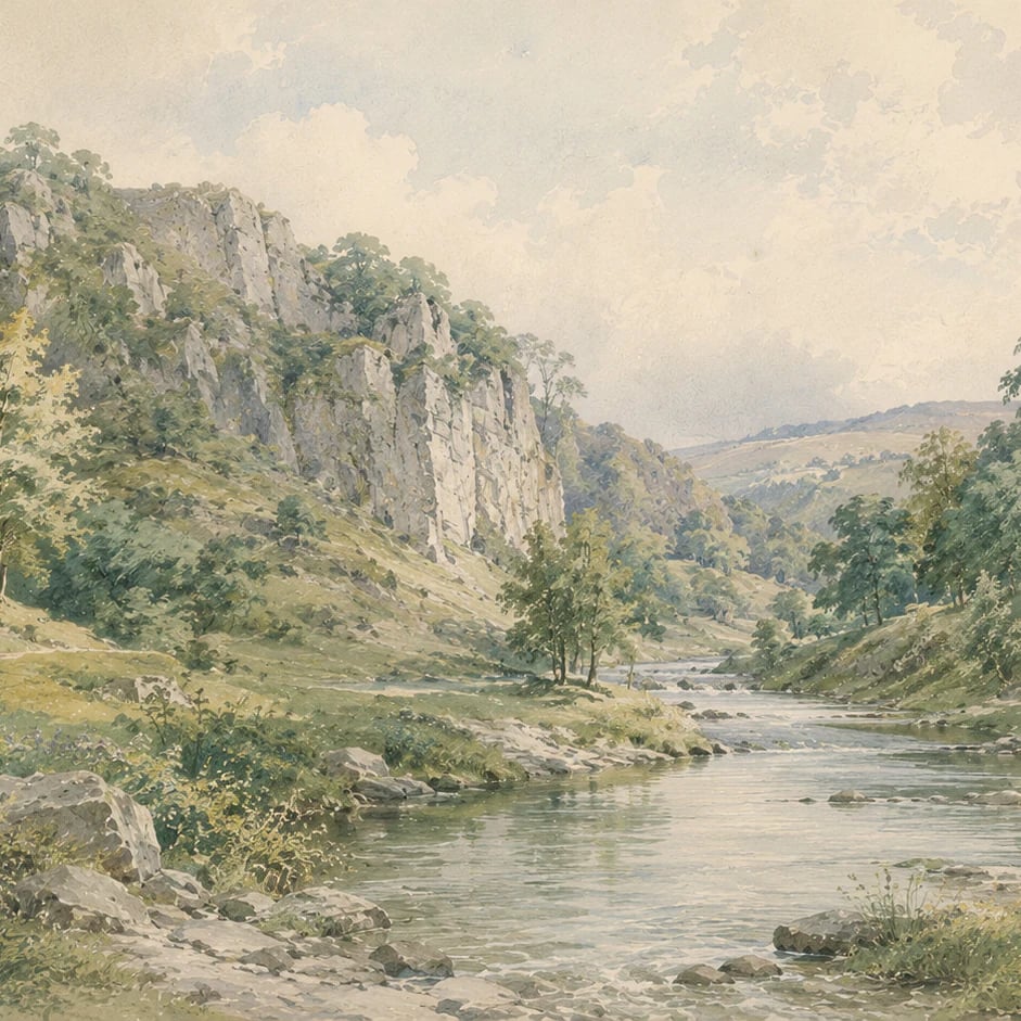 Nahaufnahme des Kunstwerks Kalkstein-Flussschlucht im Druckmaßstab