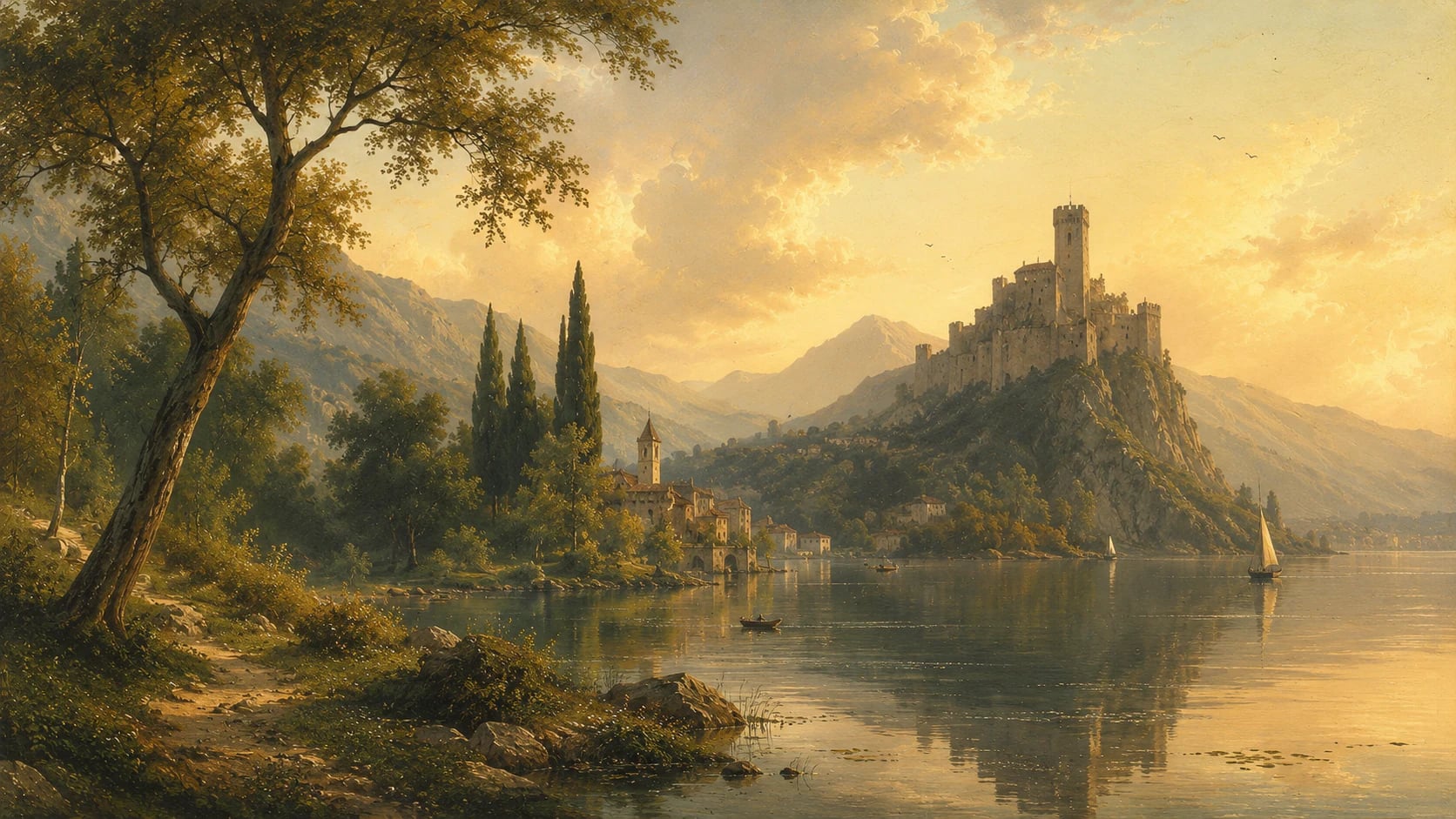 Golden Lakeside Fortress
