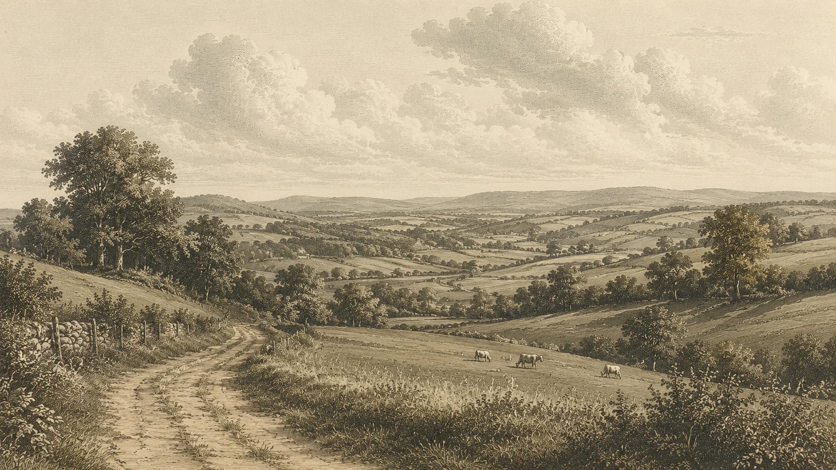 Chemin des collines pastorales