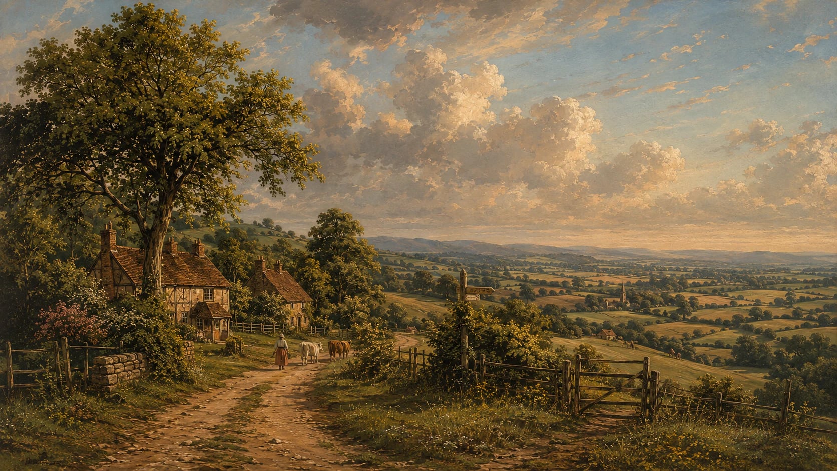 Vue sur le cottage pastoral