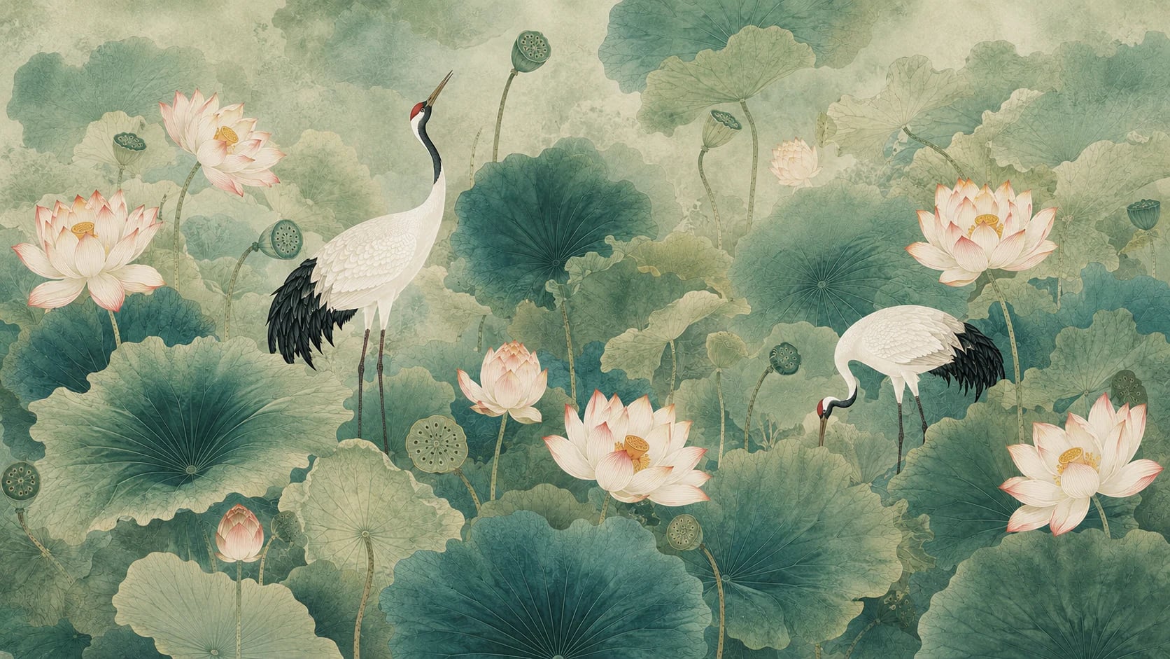 Lotus und Kranich