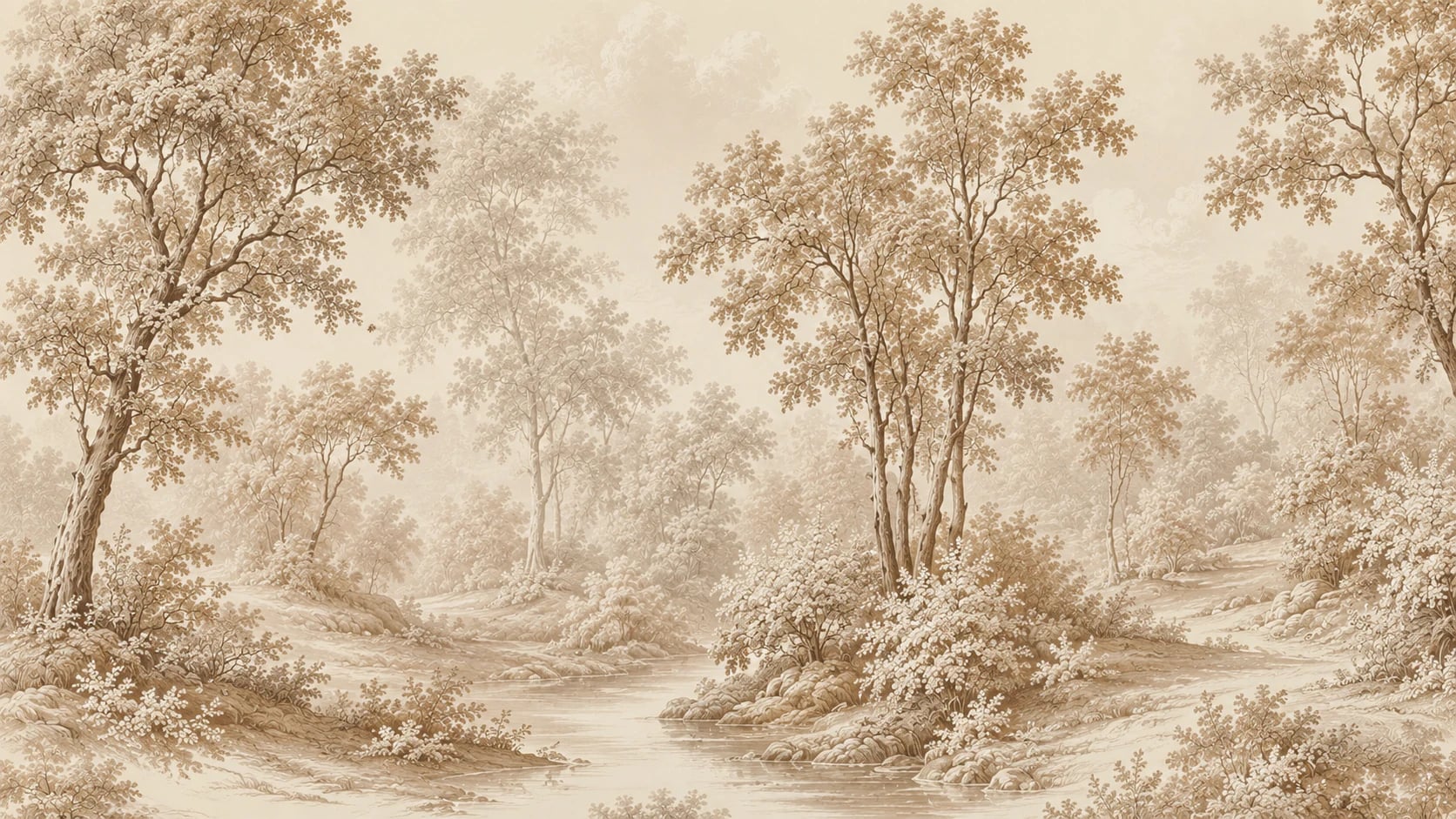 Sepia Forest Brook
