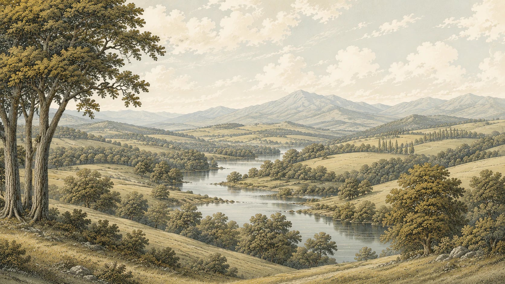 Pastoral River Valley