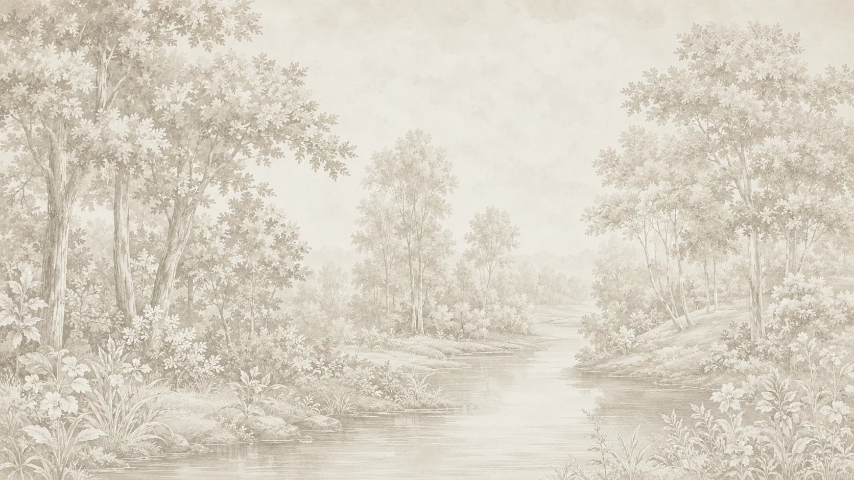 Arroyo del bosque en sepia