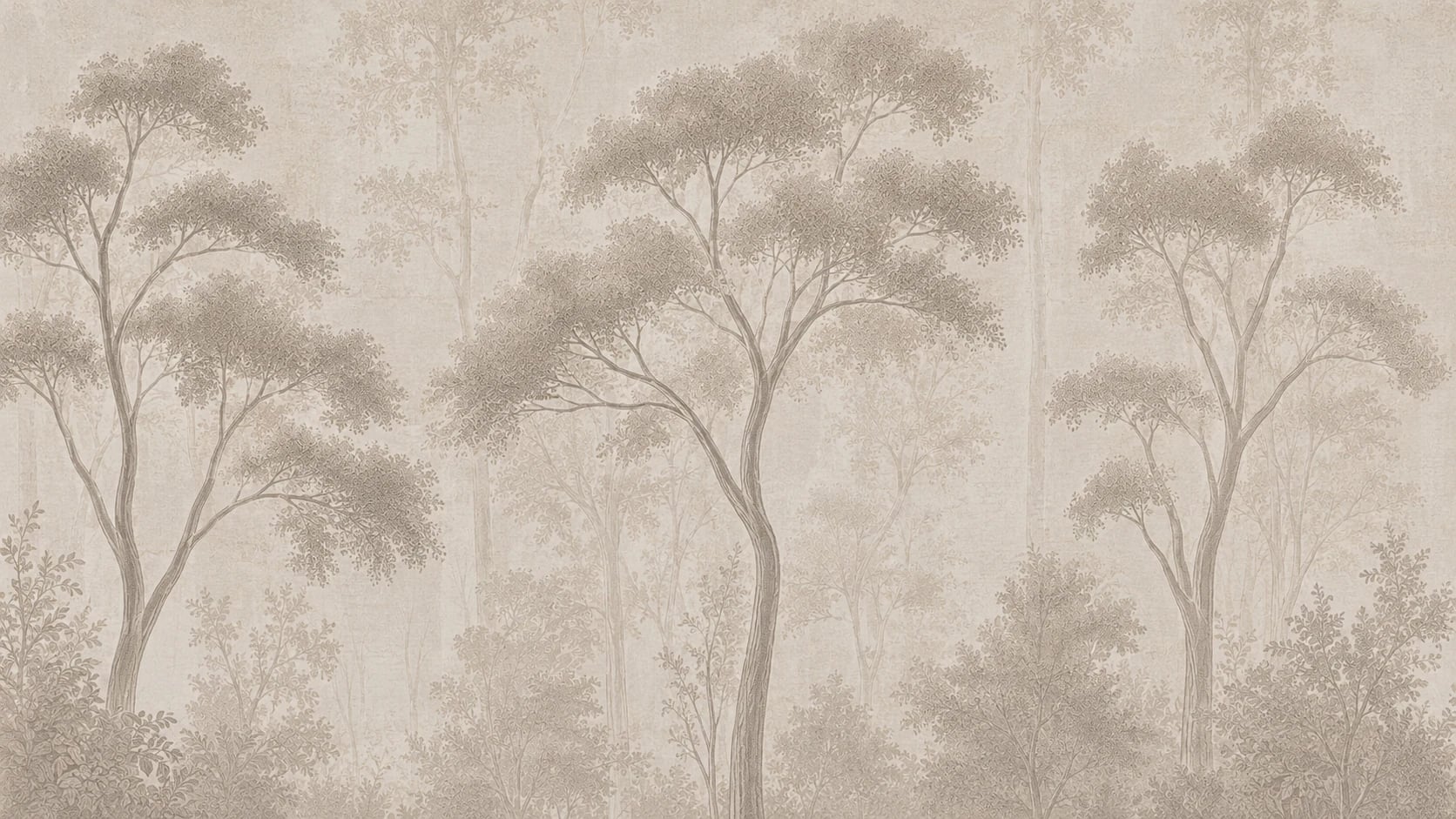 Gravure de forêt sépia
