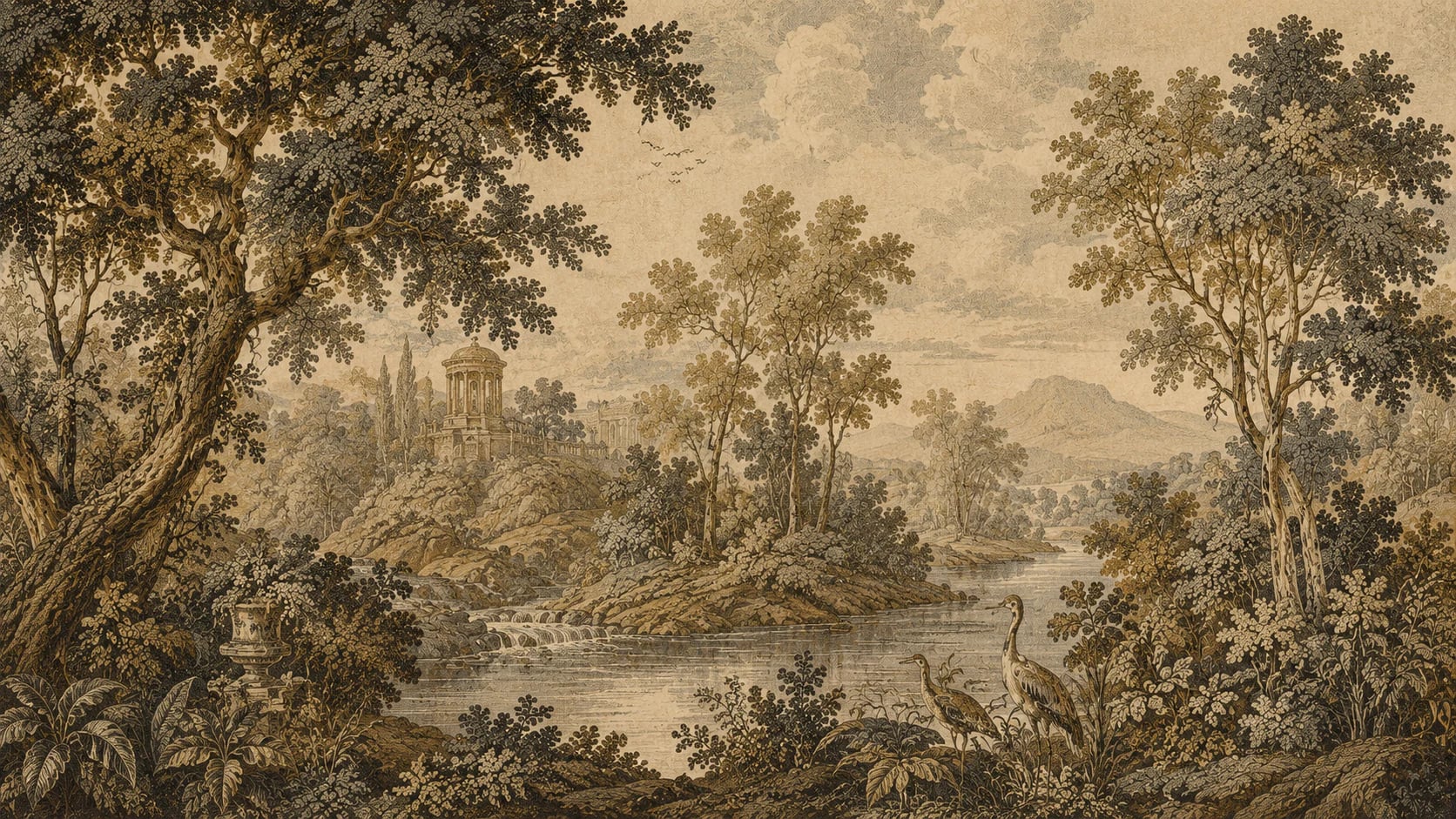 Templo clásico junto al lago