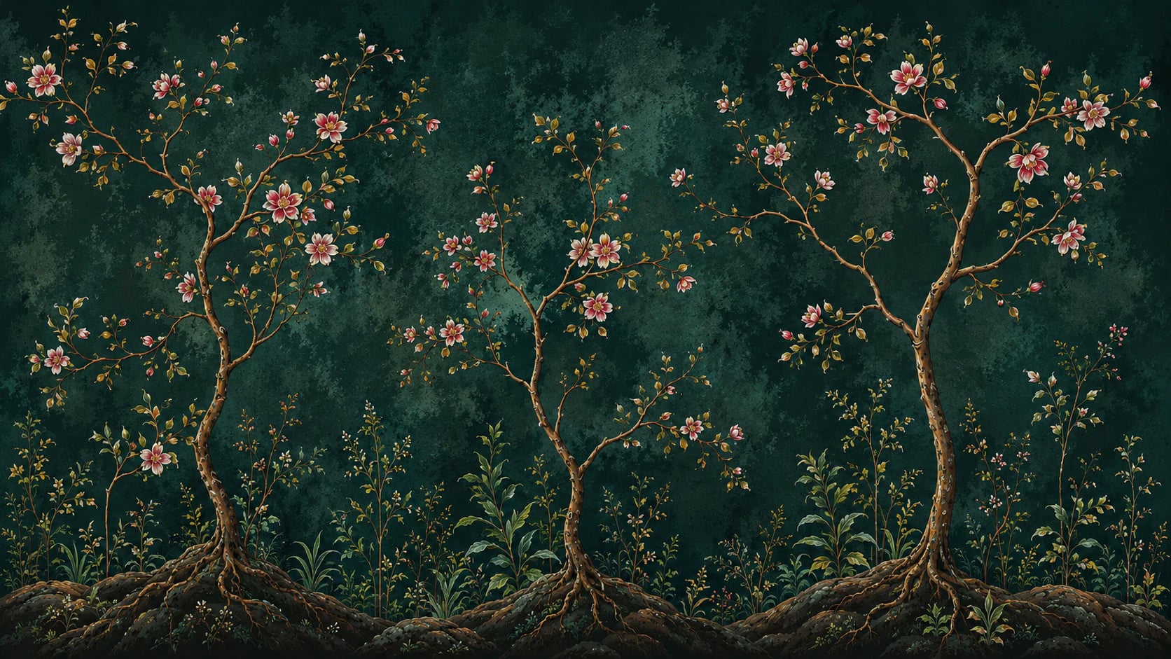 Bosquet fleuri émeraude