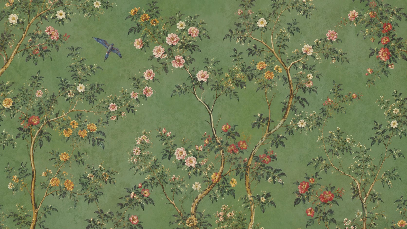 Chinoiserie Grüne Kamelie