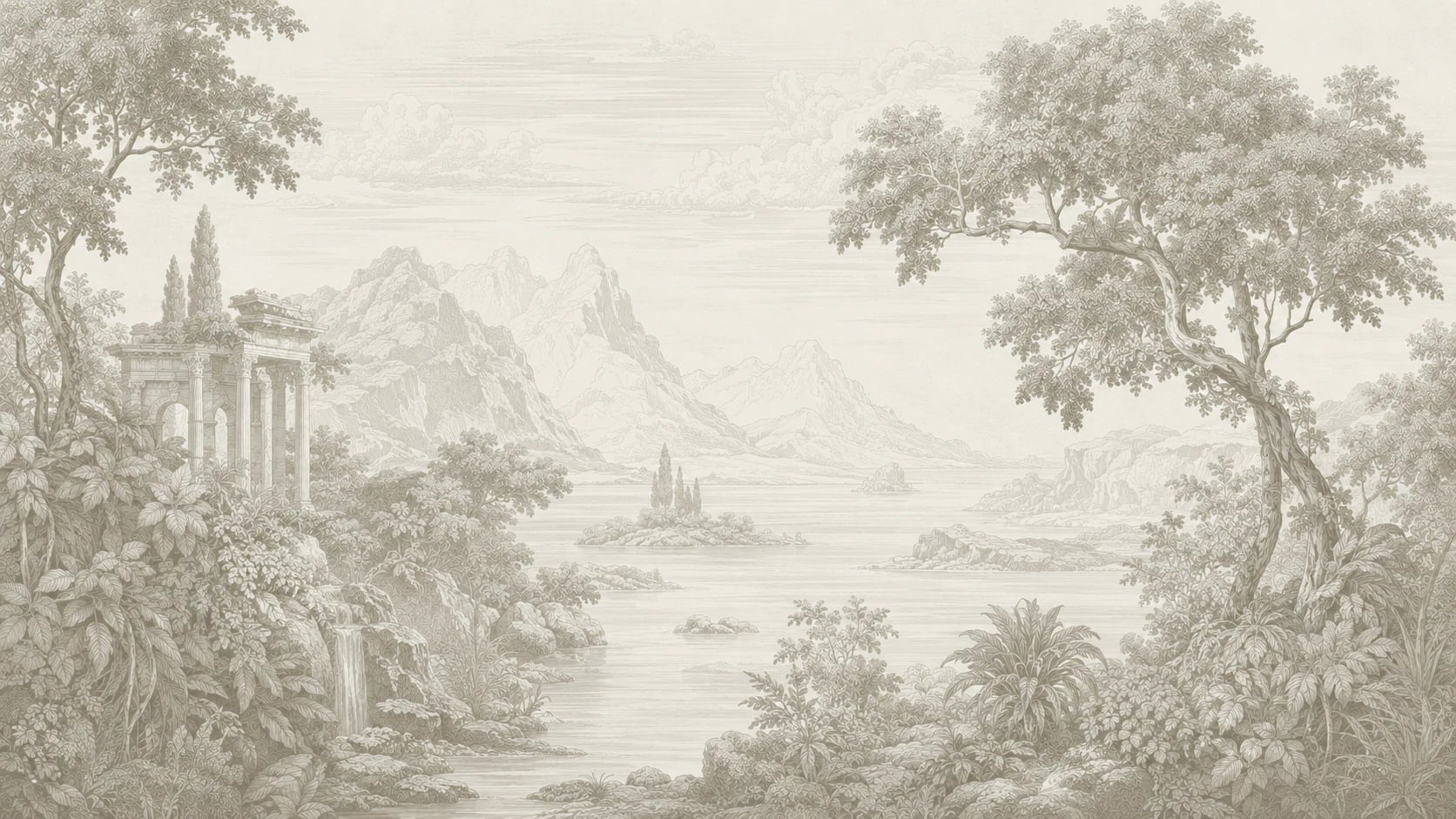 Classical Temple Lake
