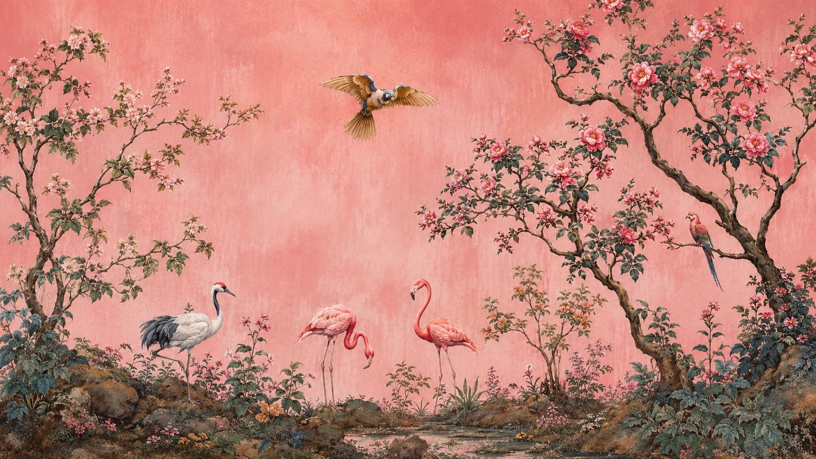 Pembe Flamingo Bahçesi