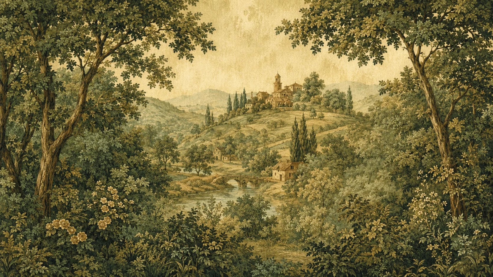 Tapisserie de verdure toscane