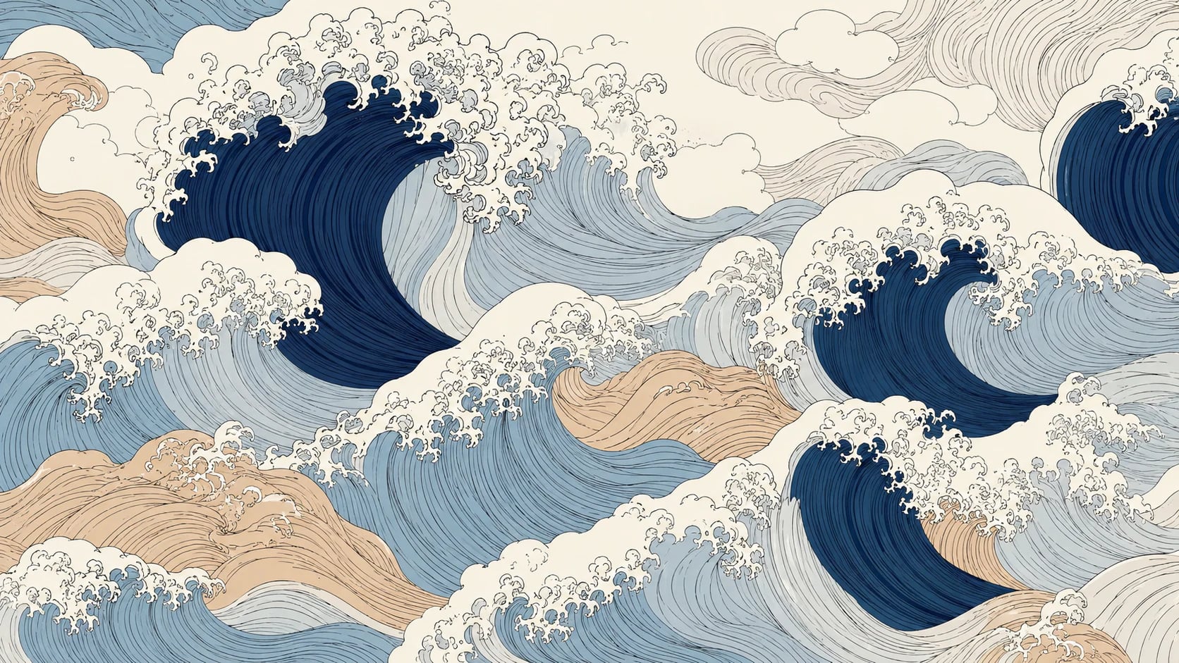 Vagues d'océan déferlantes