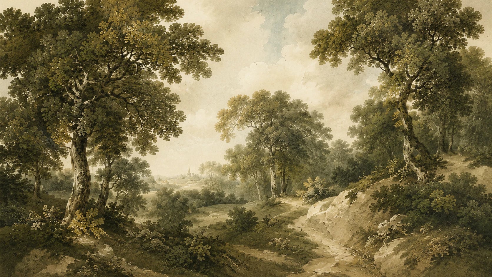 Forêt pastorale au clocher