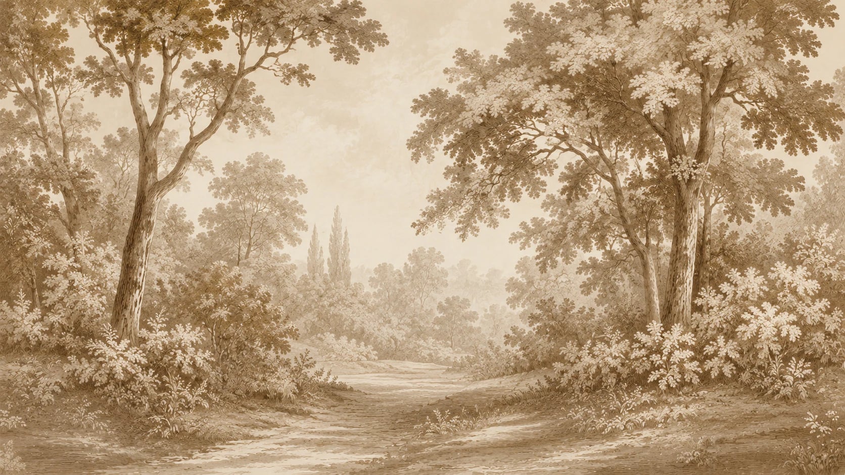 Sepia-Waldlichtung
