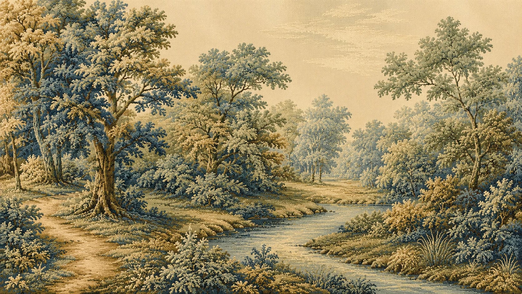 Rivière en sous-bois de verdure