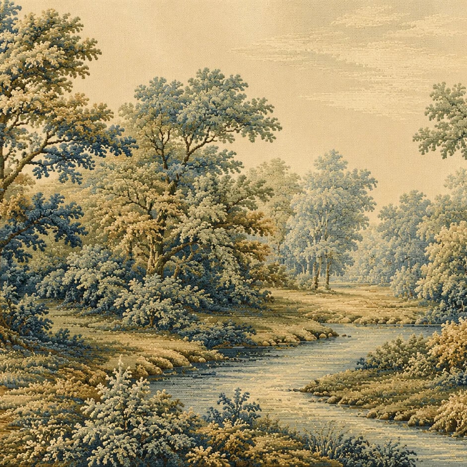 Close-up of the Verdure Forest River artwork at printed scale