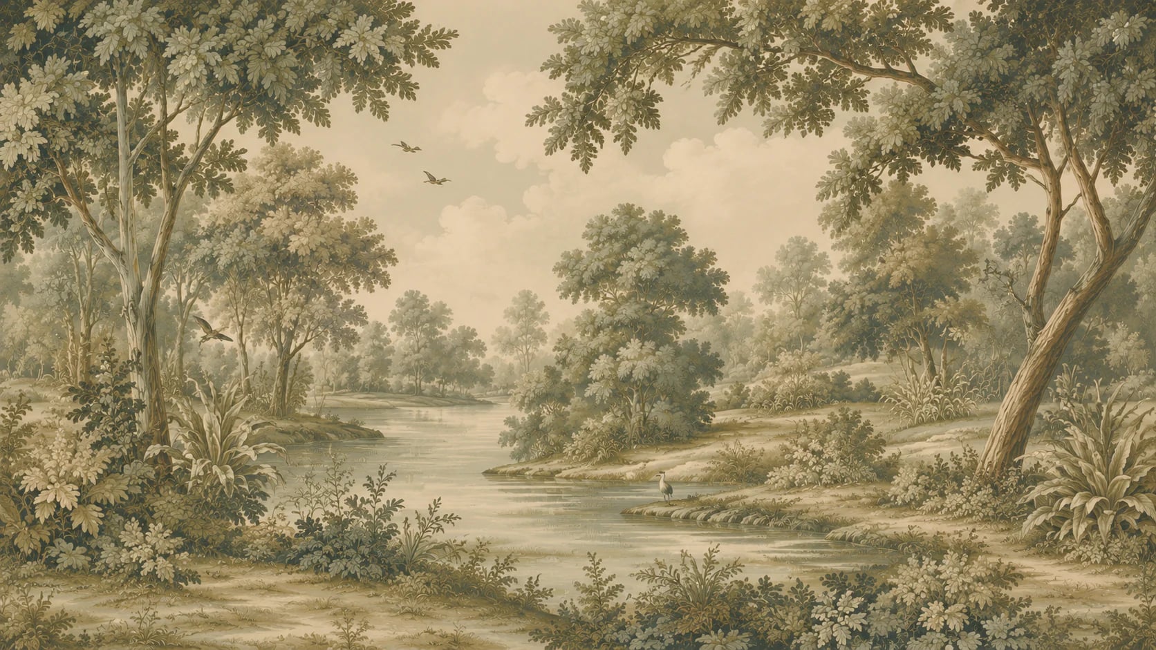 Grulla pastoral junto al río