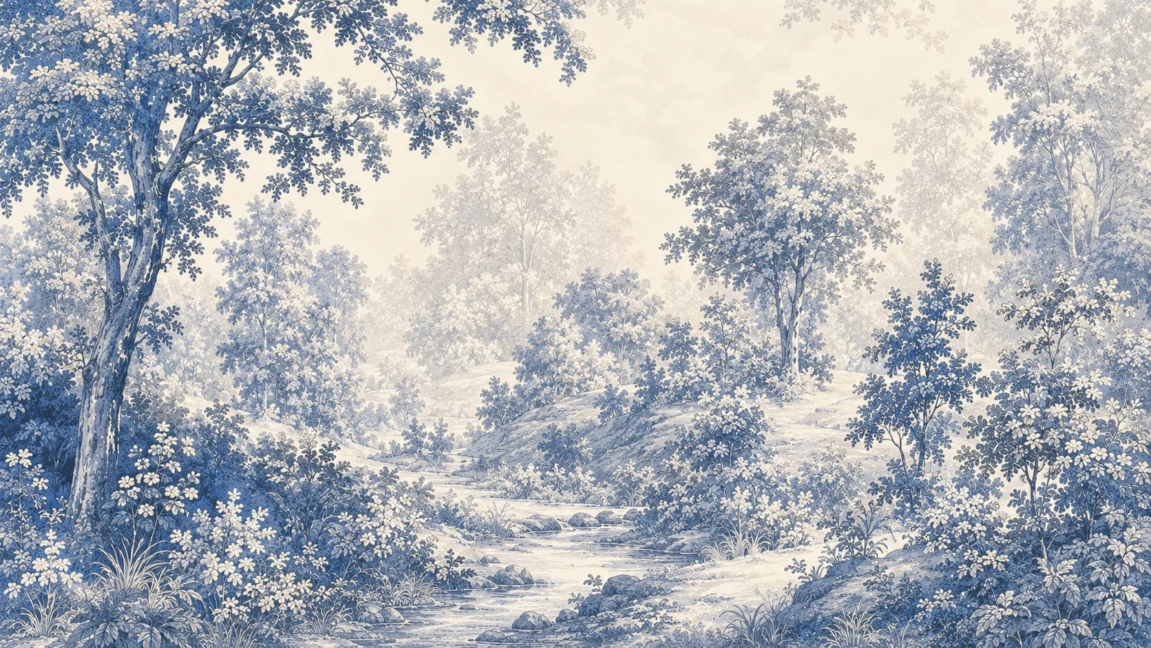 Blue Woodland Stream