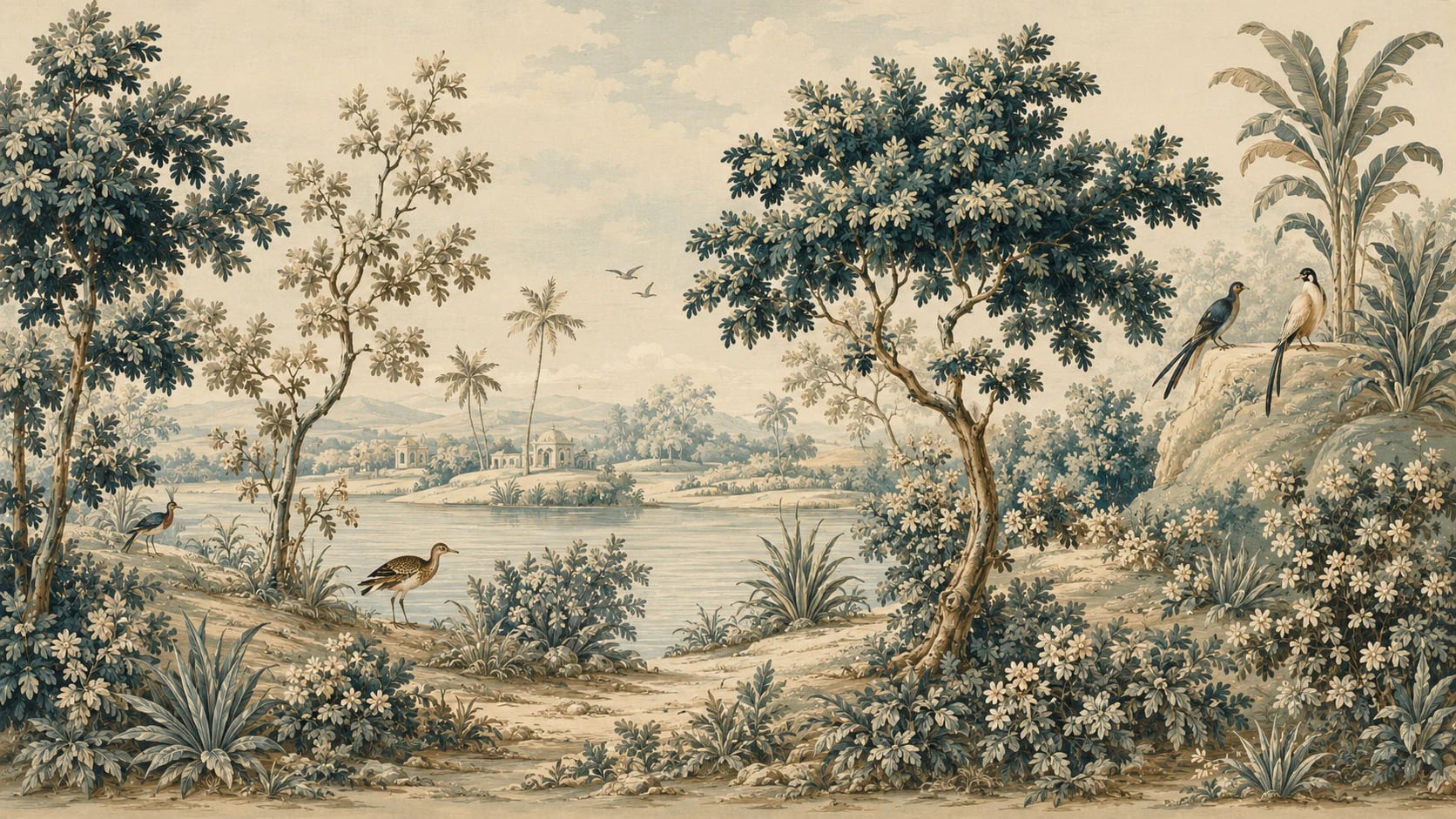 Tapiz de río con verdor