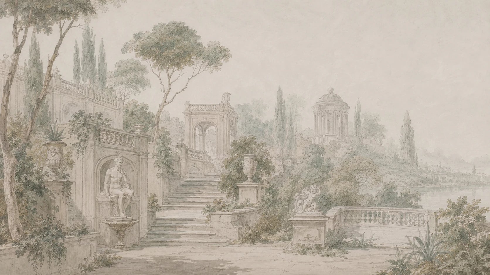 Terraza de villa clásica