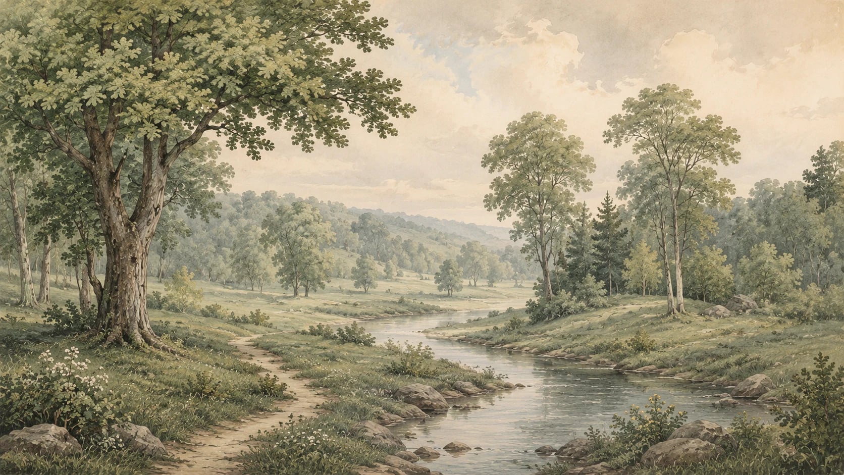 Valle fluvial pastoral