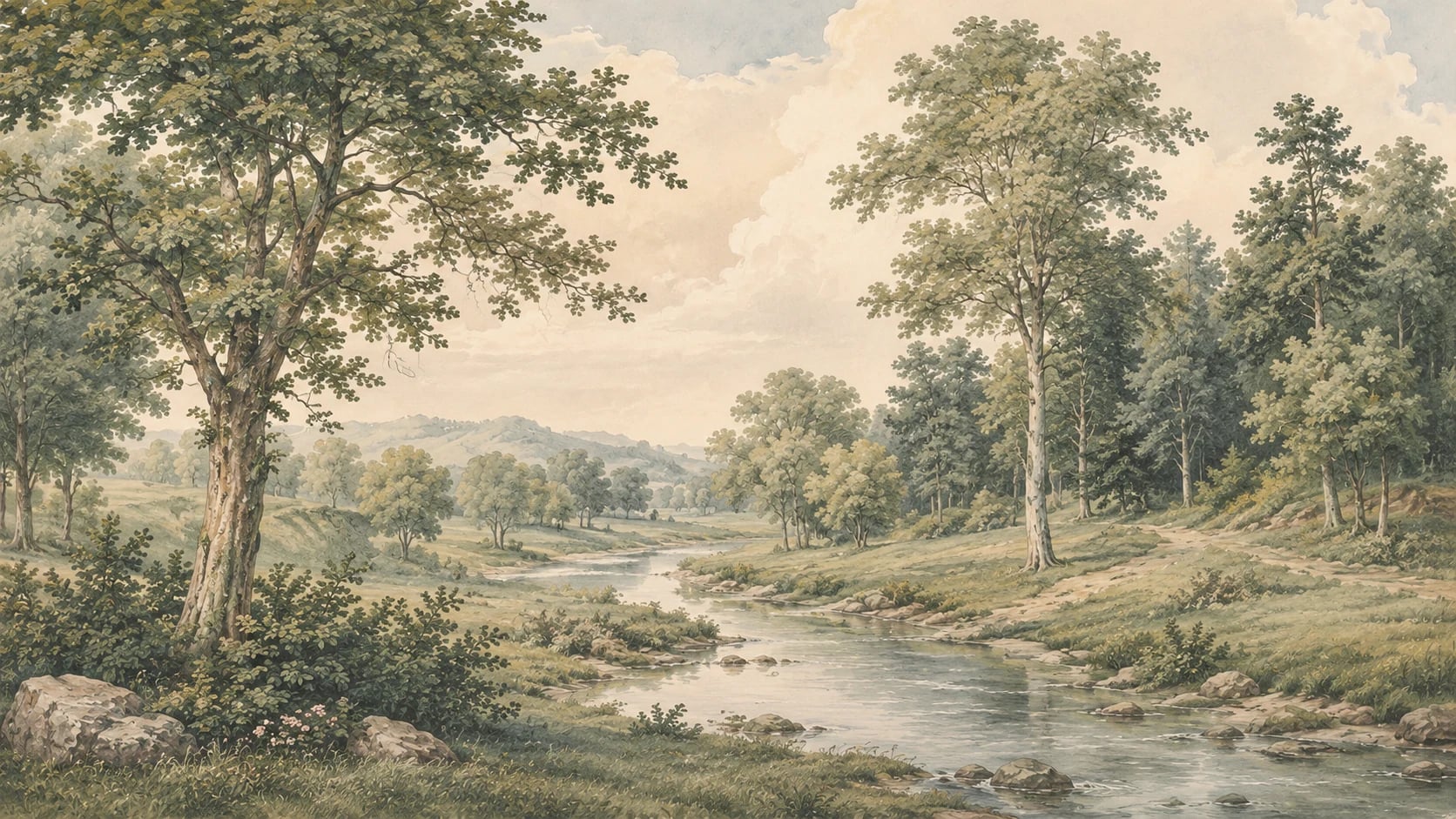 Vallée fluviale bucolique