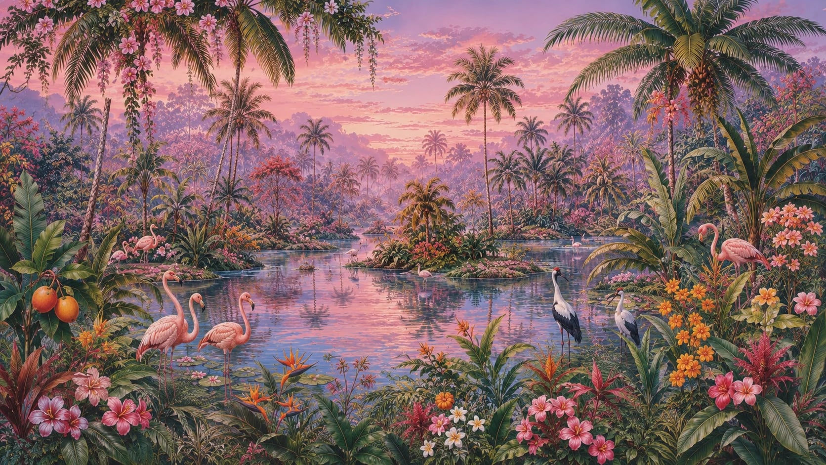 Gün Batımında Flamingo Lagünü