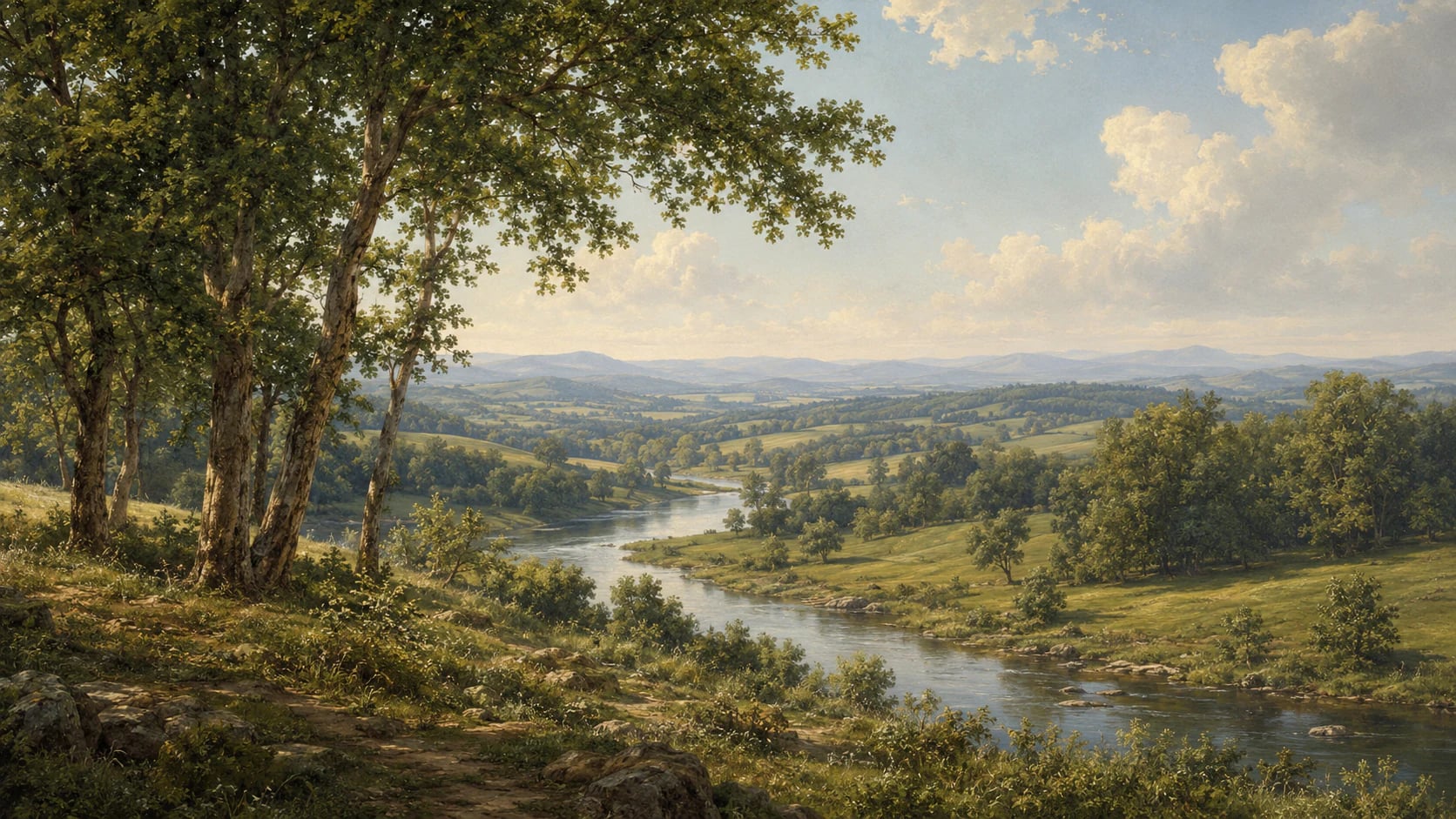 Grünes Flusstal