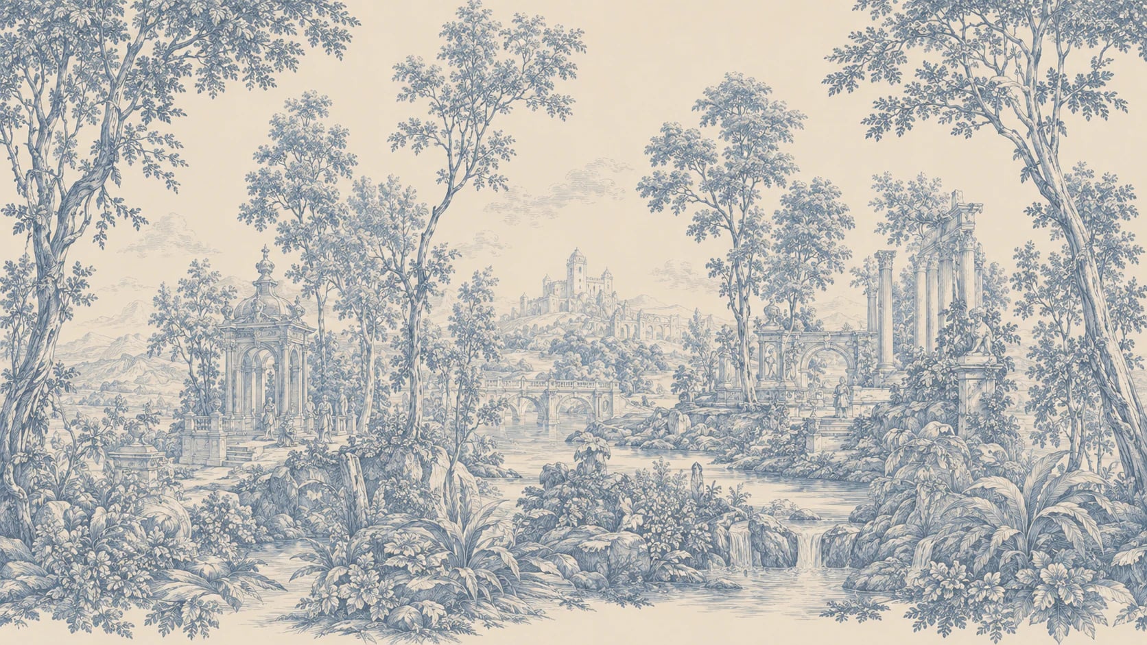 Arcadian Blue Toile