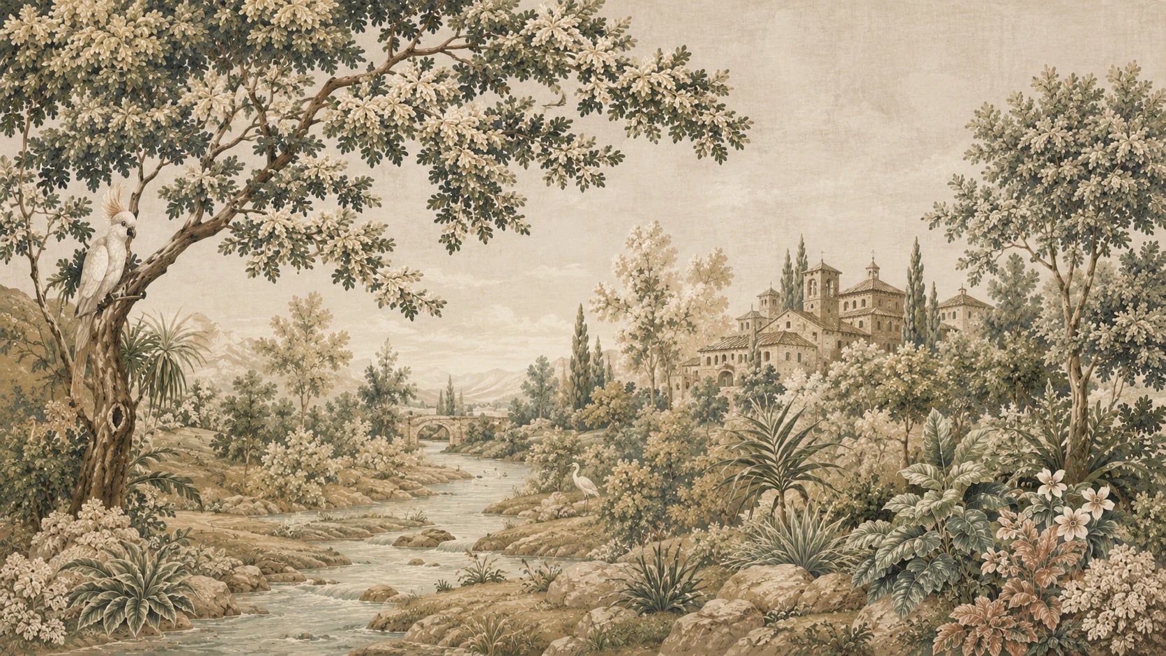 Tapisserie pastorale à la villa