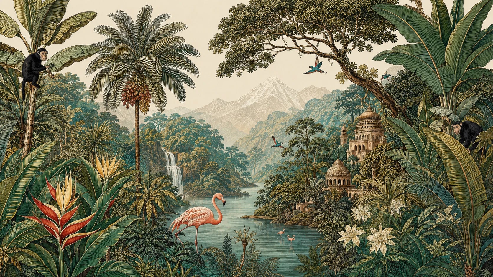 Palais de la lagune aux flamants