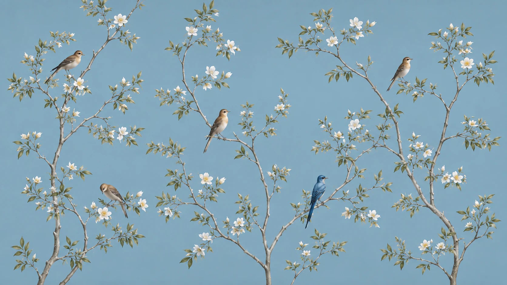 Chinoiserie Dal ve Ötücü Kuş