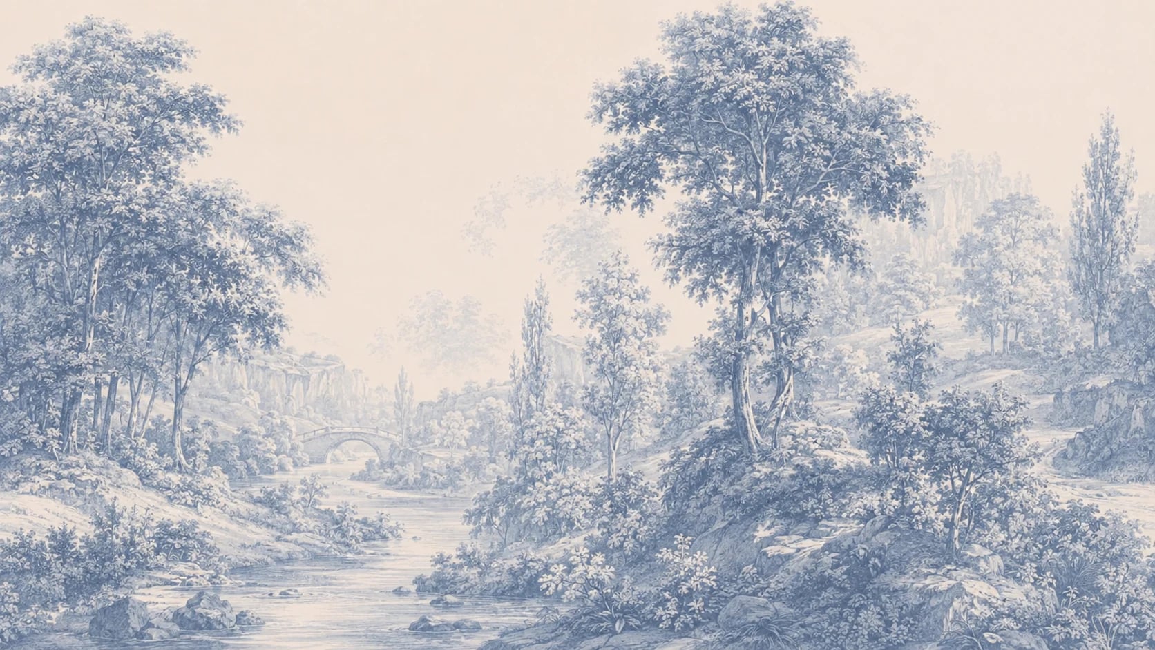 Toile bleue à la rivière