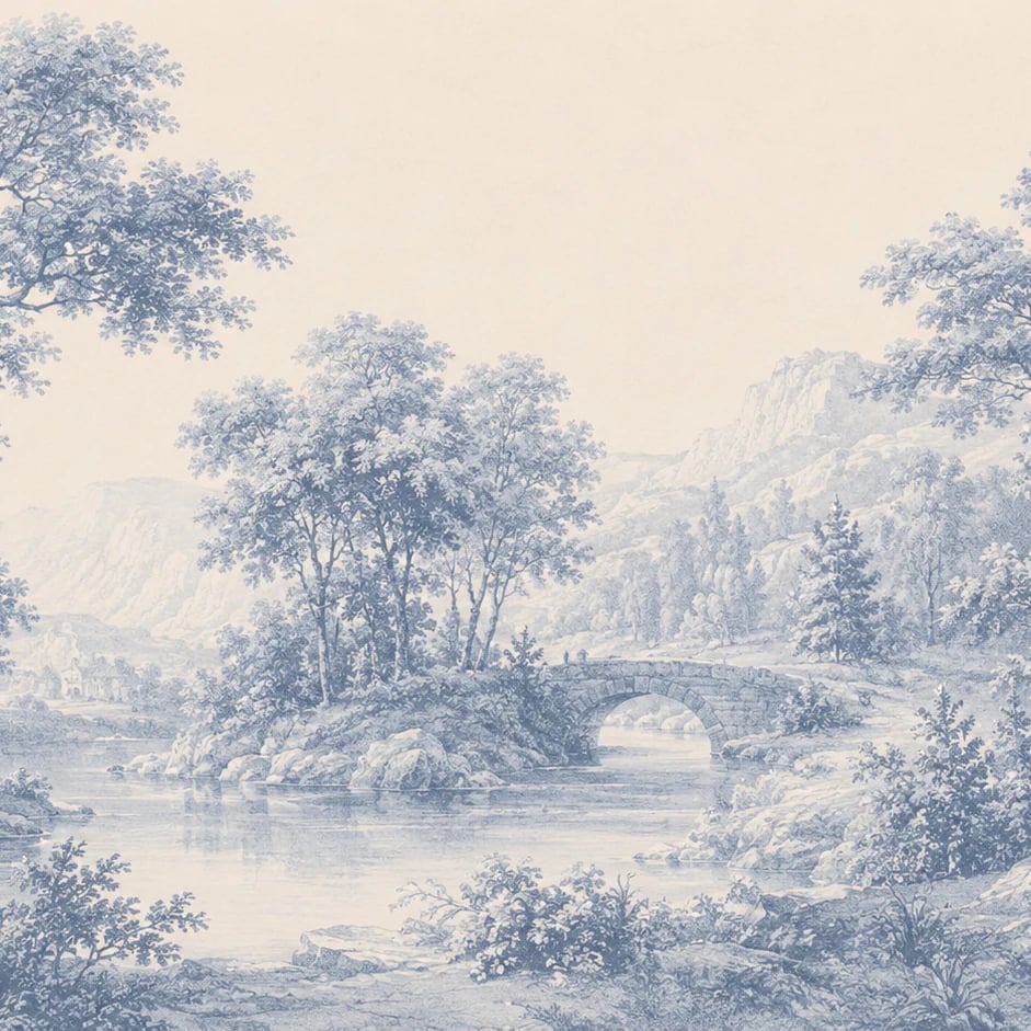 Close-up of the Arched Stone Bridge artwork at printed scale